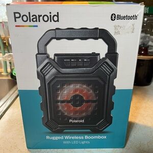 Polaroid Black Rugged Wireless Boombox with LED Lights